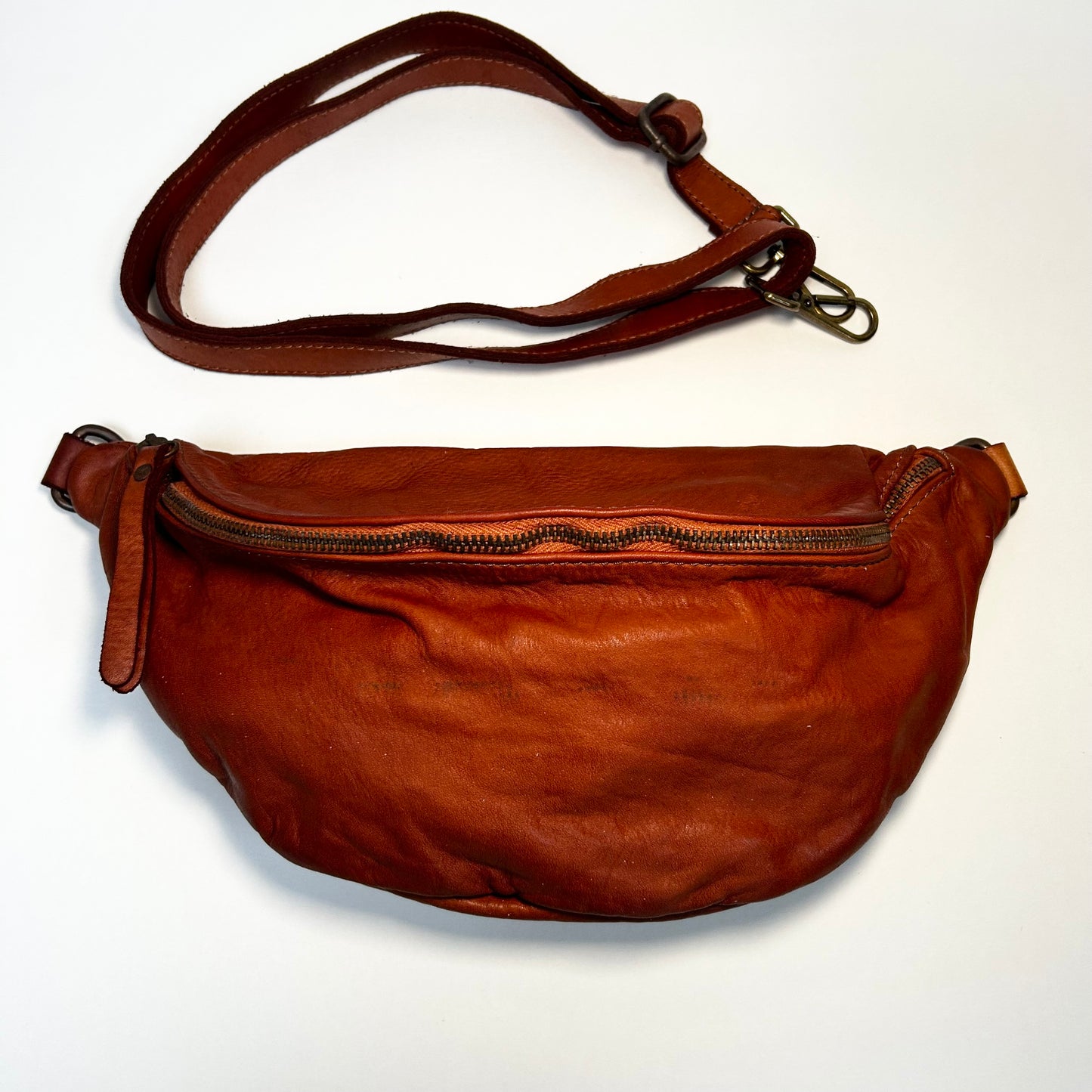 The Large Washed Leather BumBag / Sling Bag