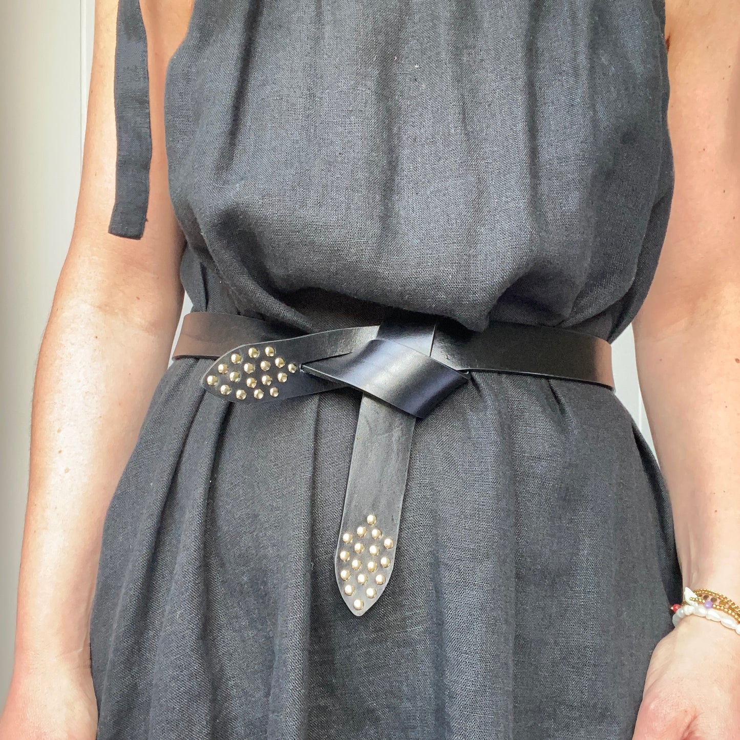 Studded Leather Knot Belts