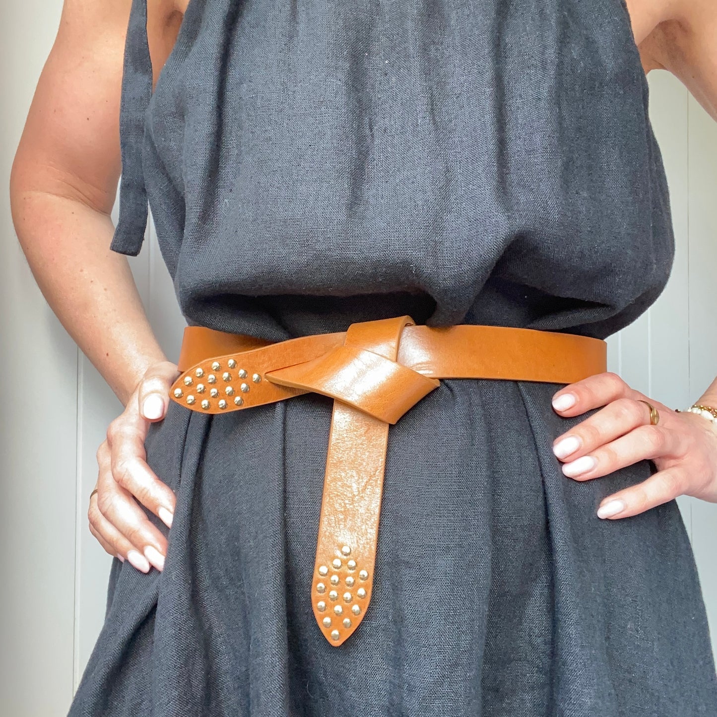 Studded Leather Knot Belts