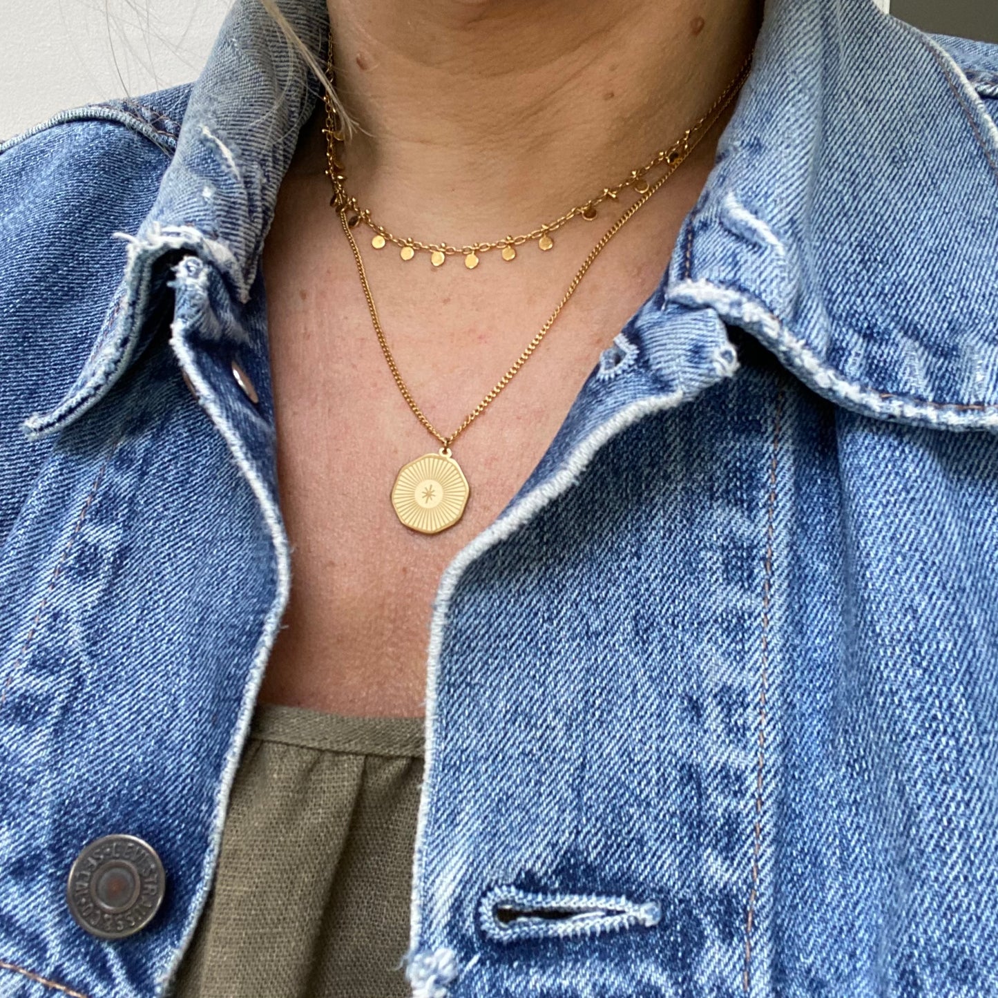 Gold Sun Pendant Necklace