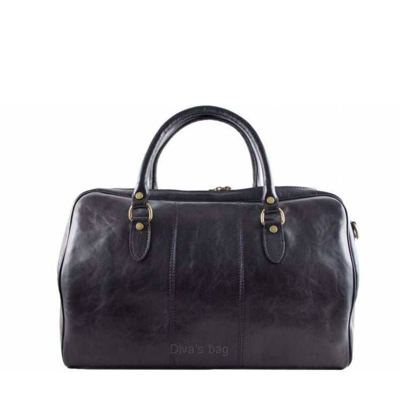 Leather Weekend Bag (Black or Cognac)