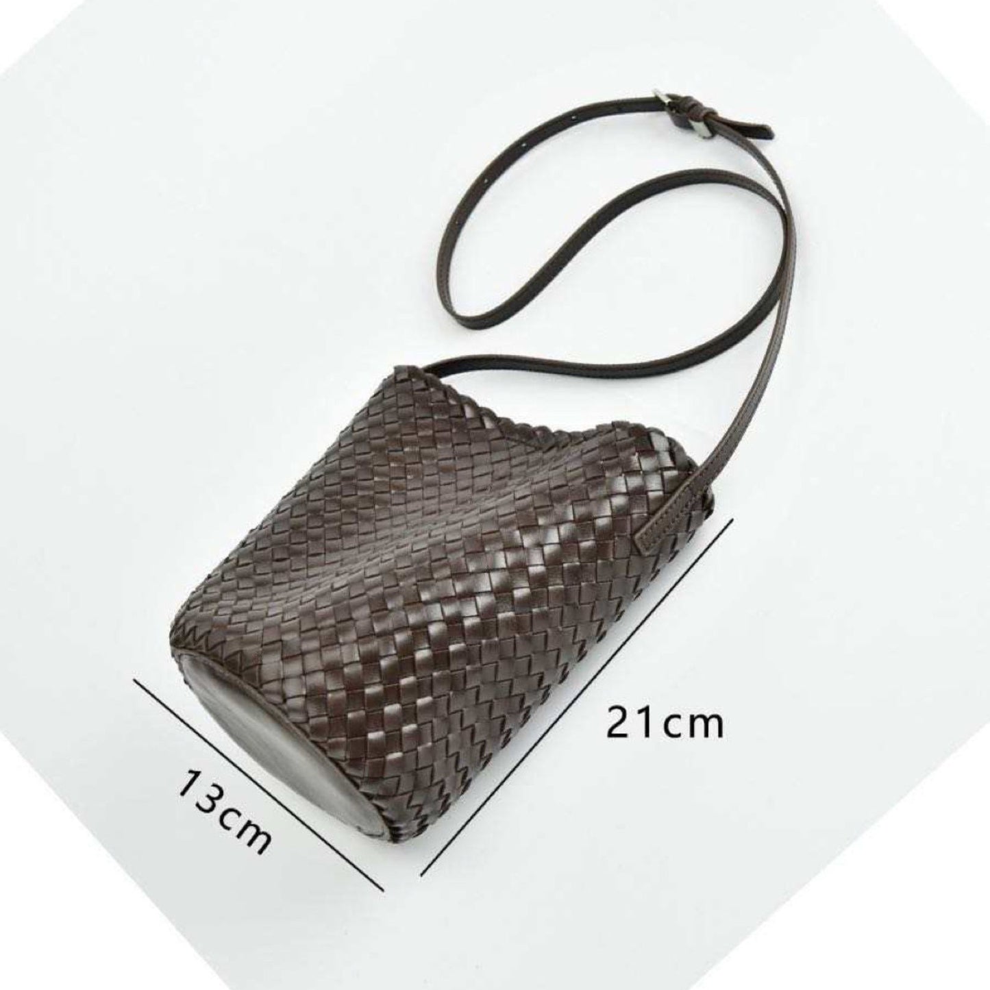 The Woven Leather Bucket Bag