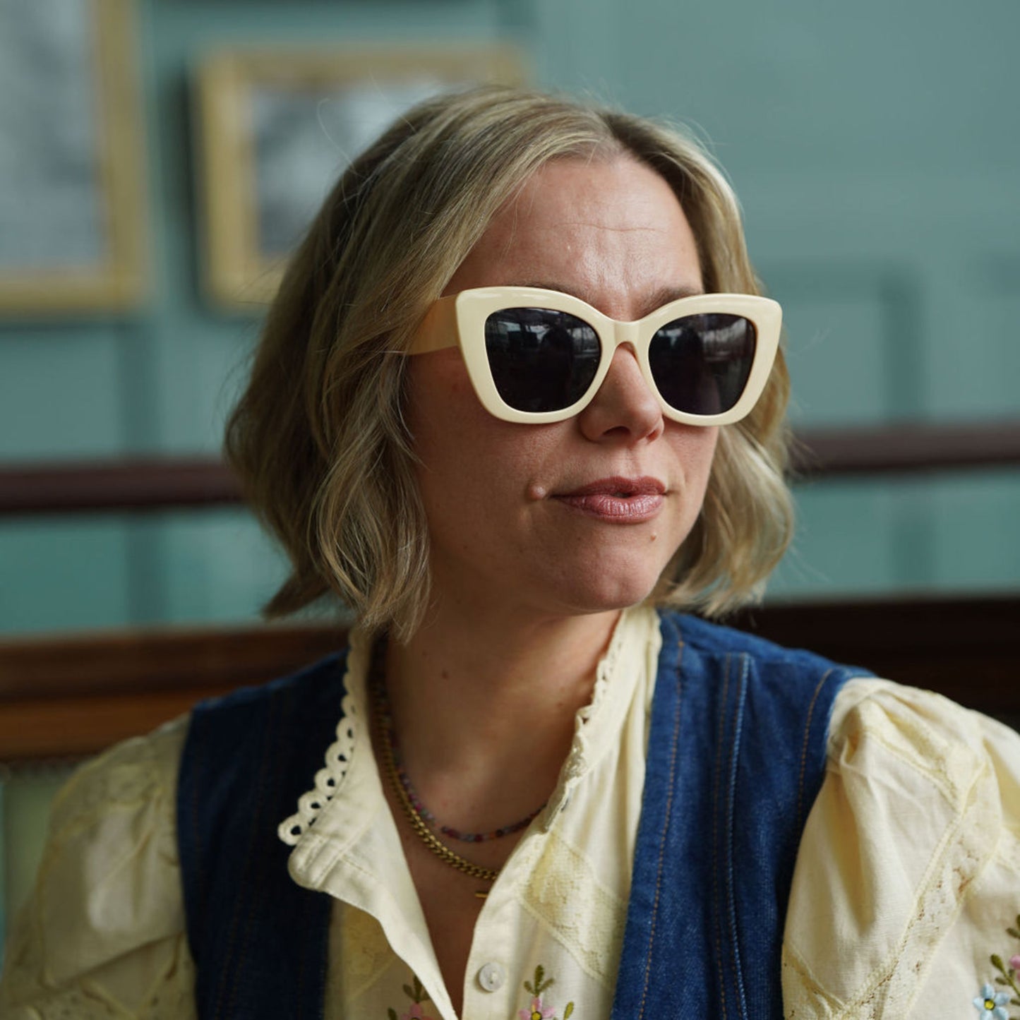 Cream Cat Eye Ladies Sunglasses