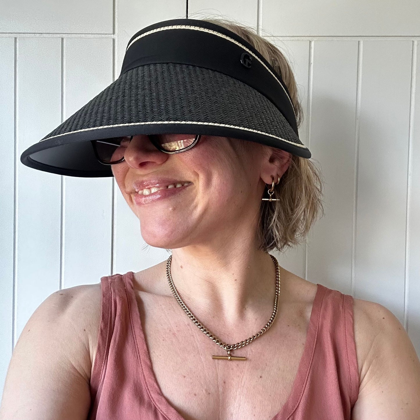 Raffia Stripe Sun Visor