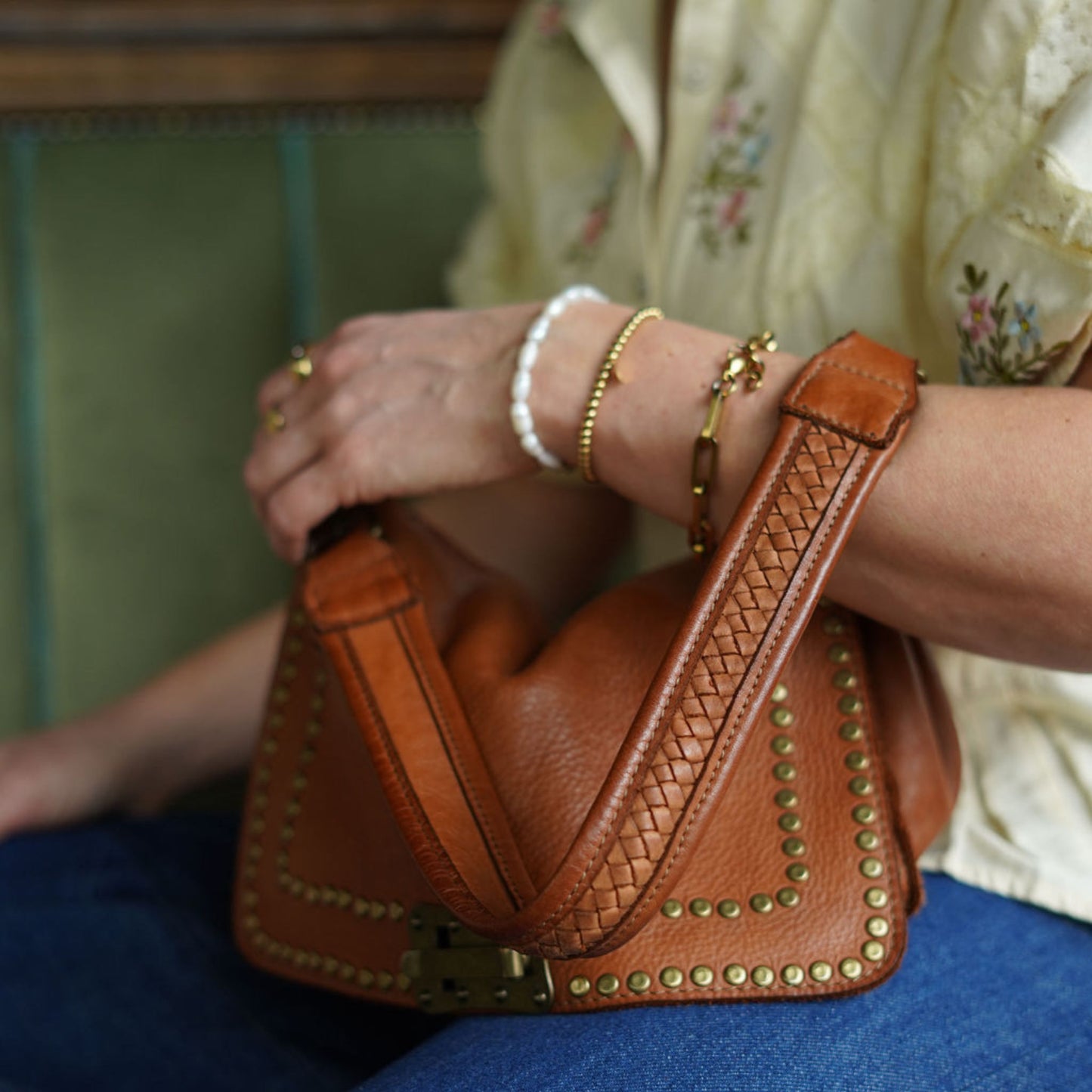 The Studded Vintage Style Leather Bag