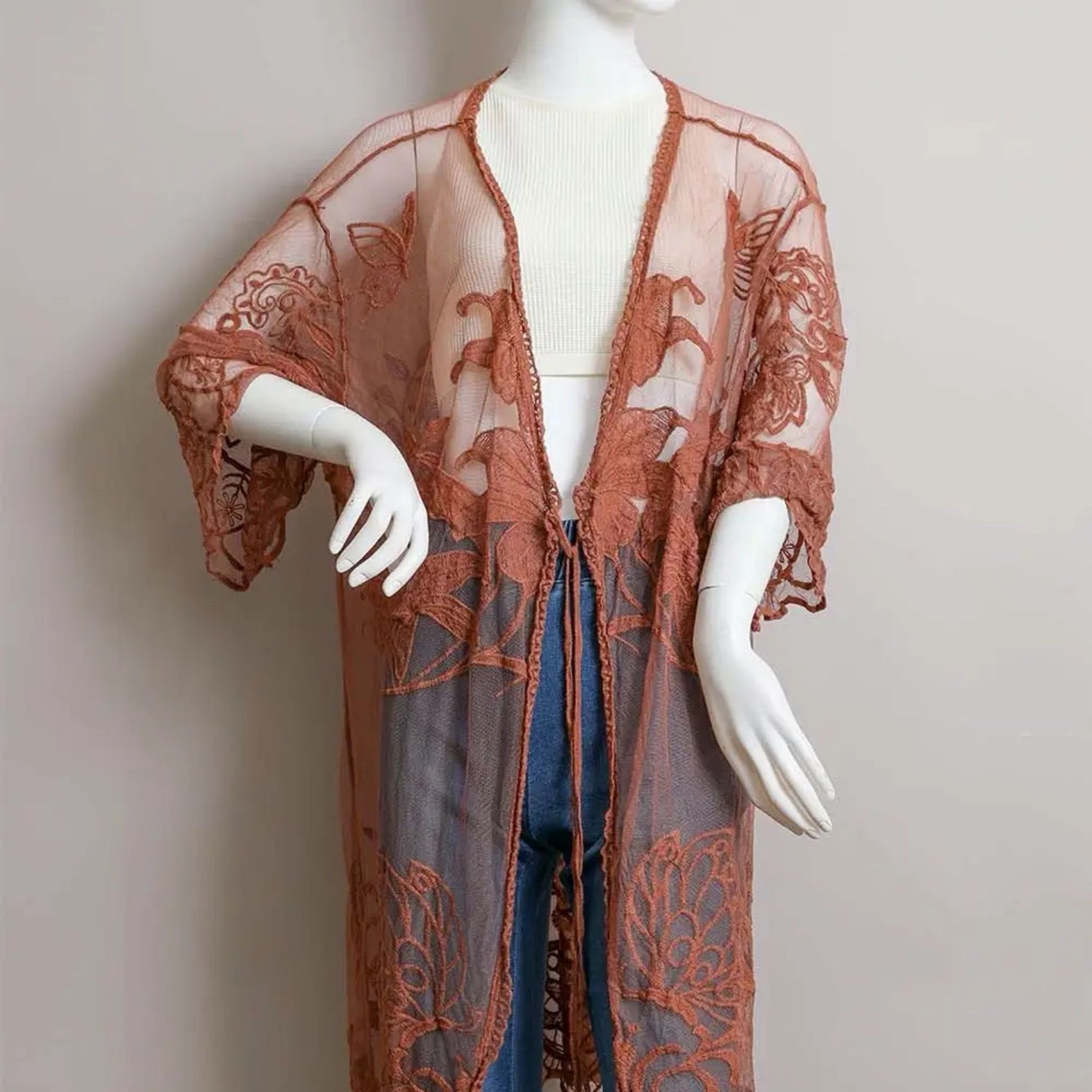 Vintage Style Lace Kimono