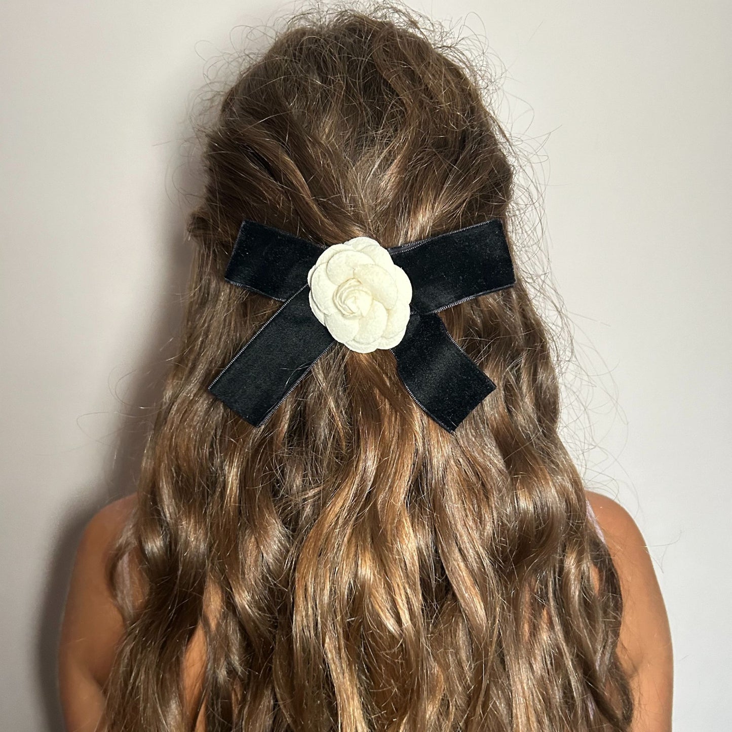 Velvet Camellia Bow Brooch / Clip