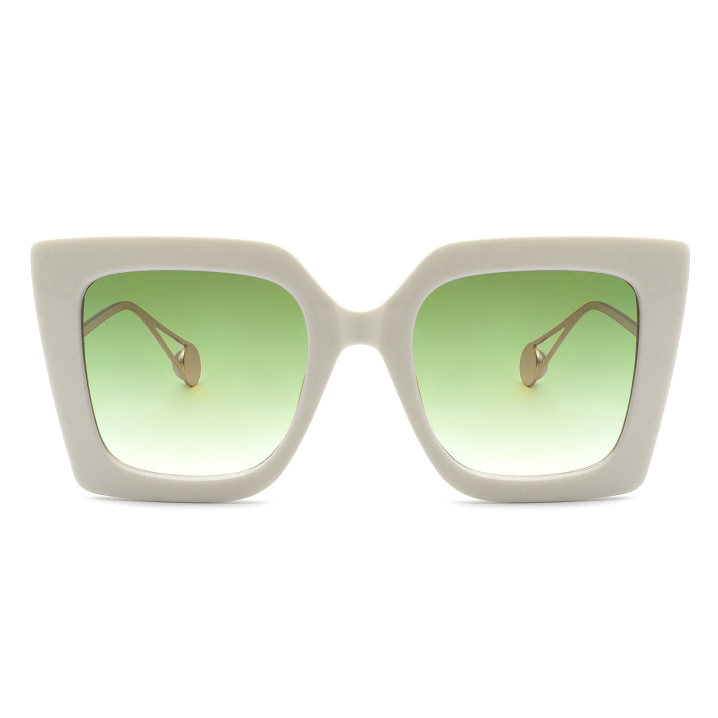 White oversized cat eye sunglasses