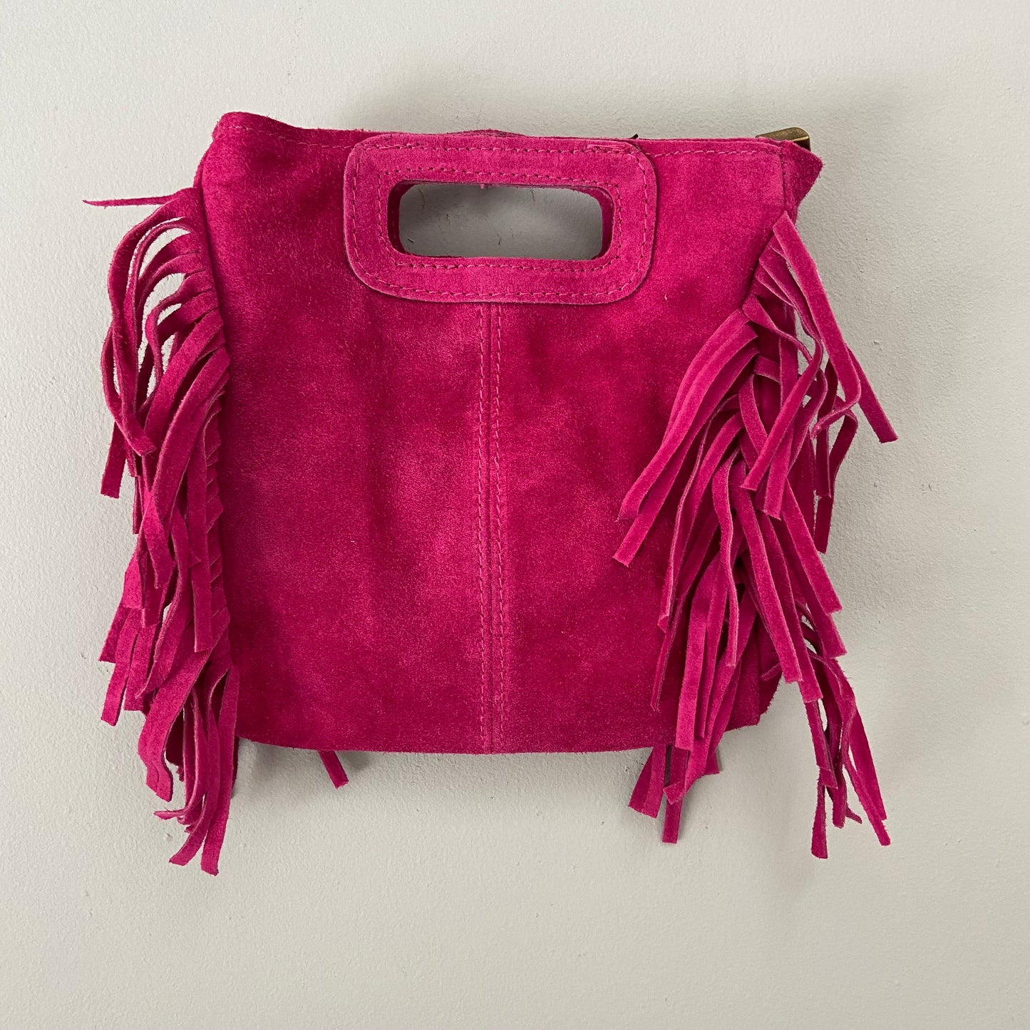 The Suede Fringed Square Bag