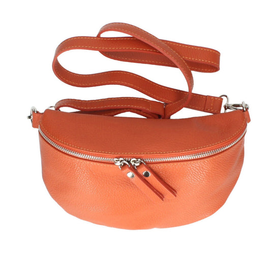 Orange leather bumbag