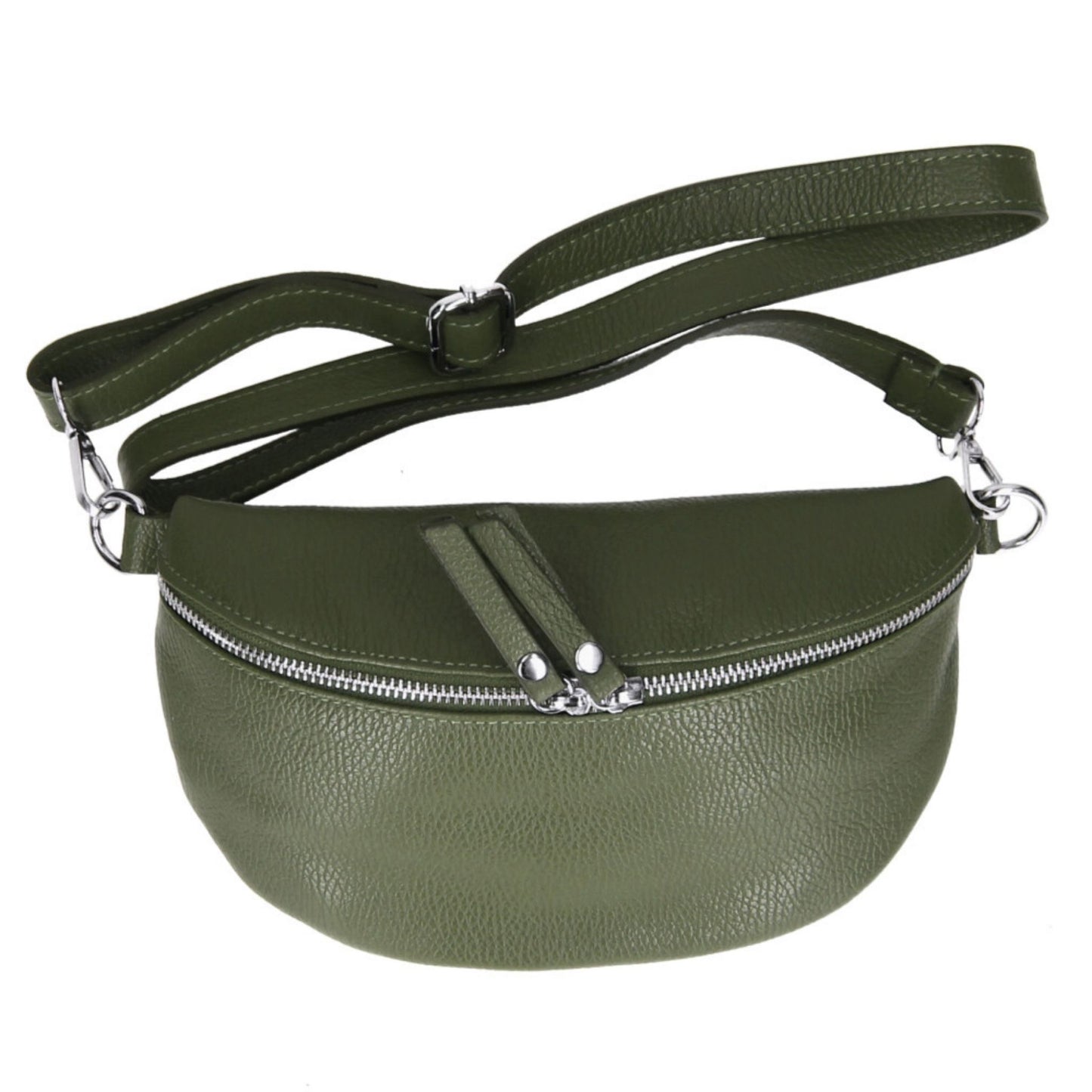 Green leather bumbag