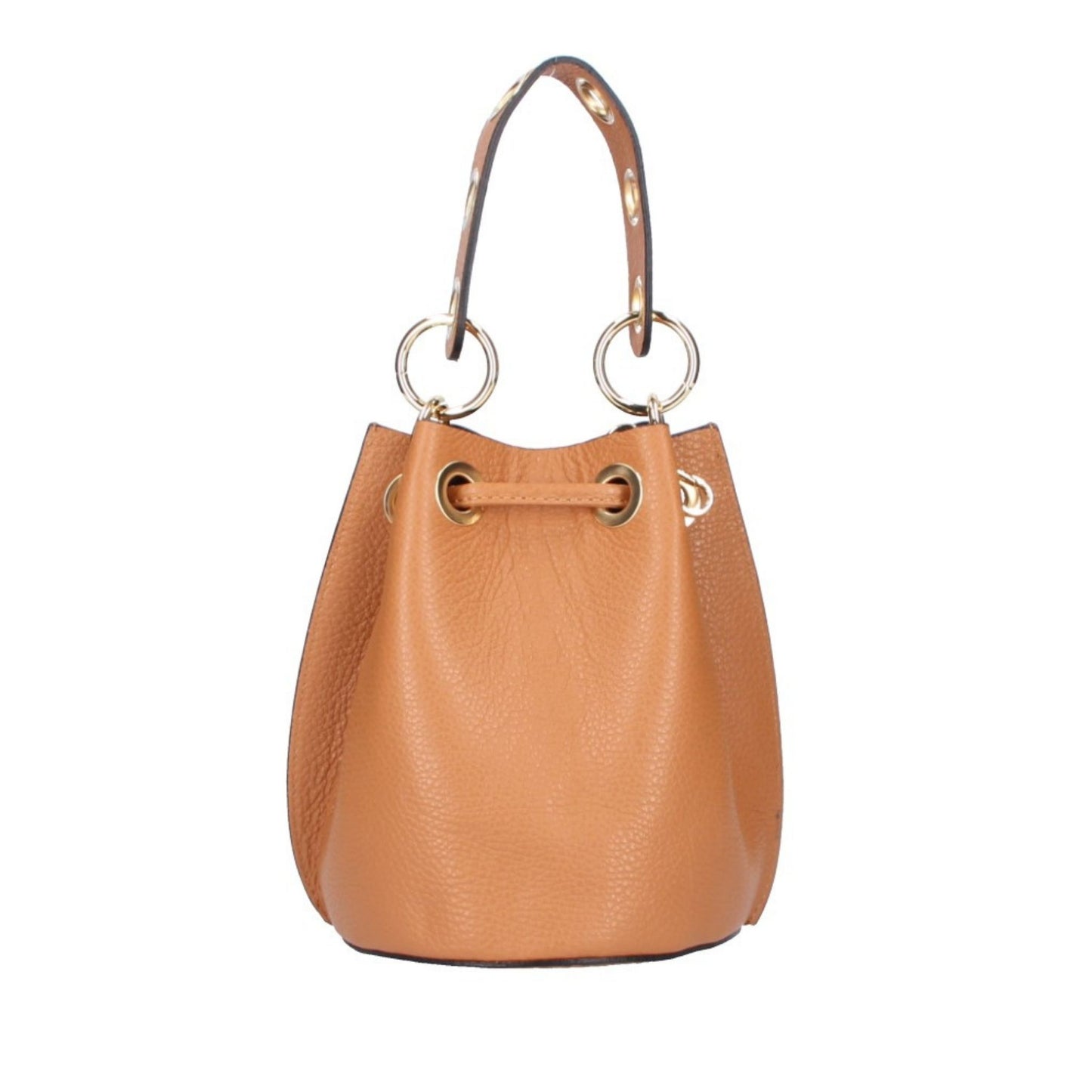 Back of leather bucket bag
