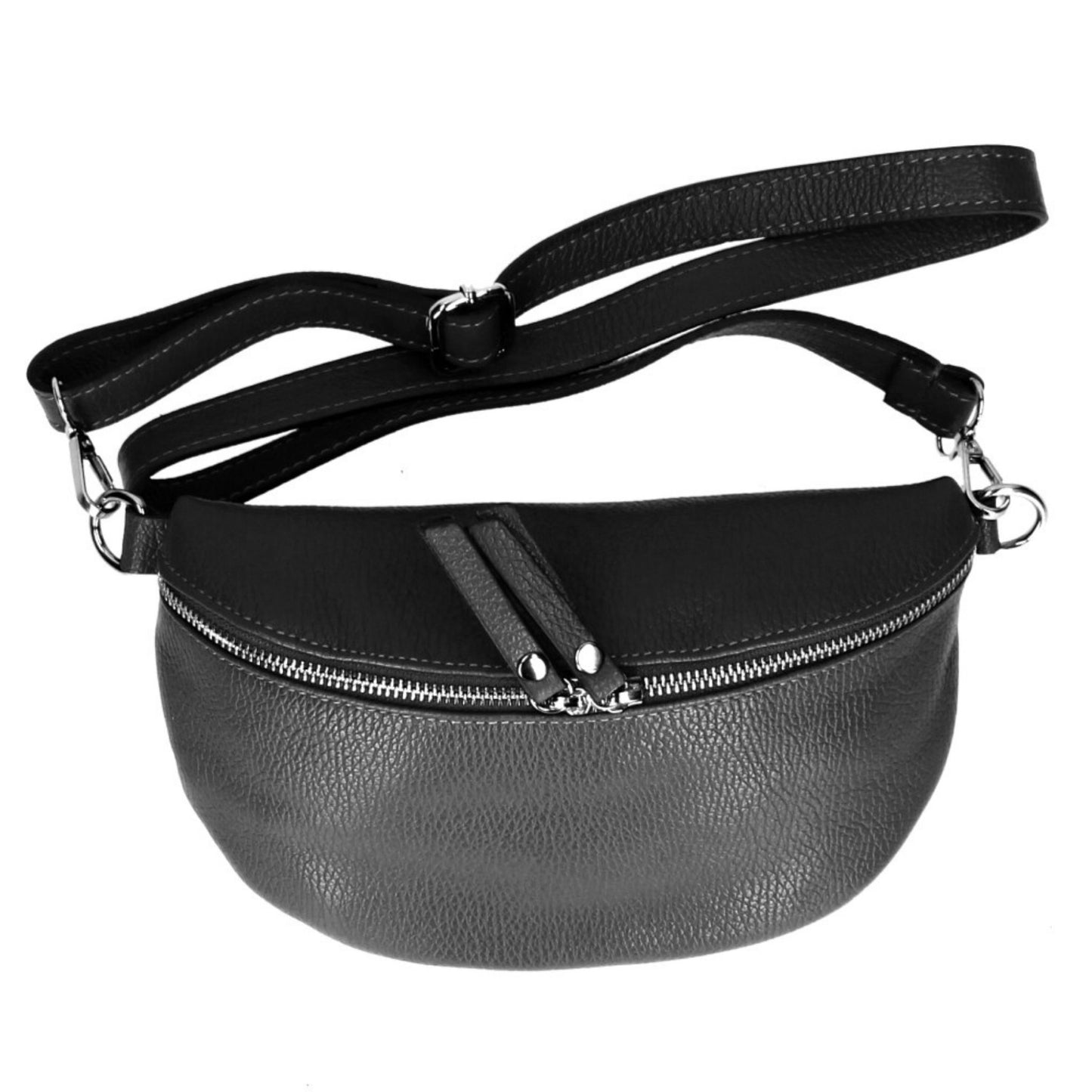 Black leather bumbag