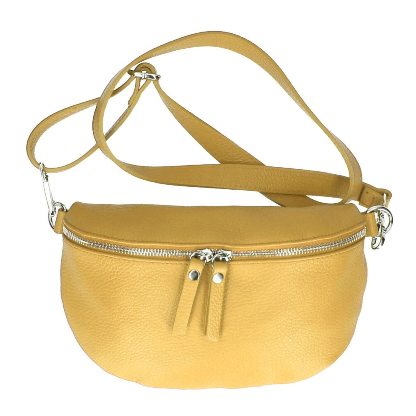 mustard leather bumbag