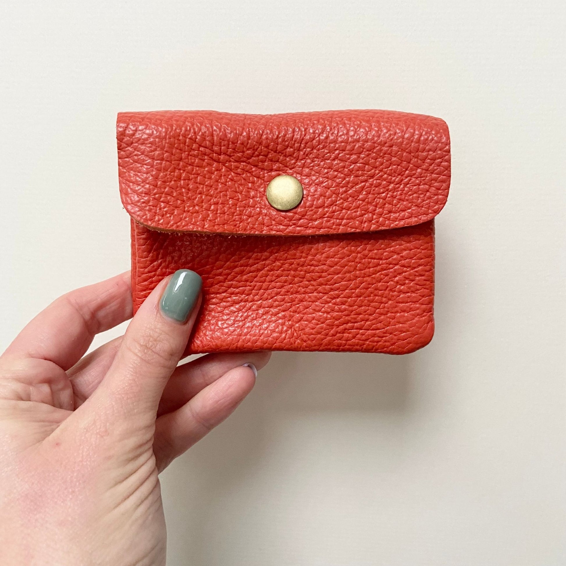 Orange leather purse