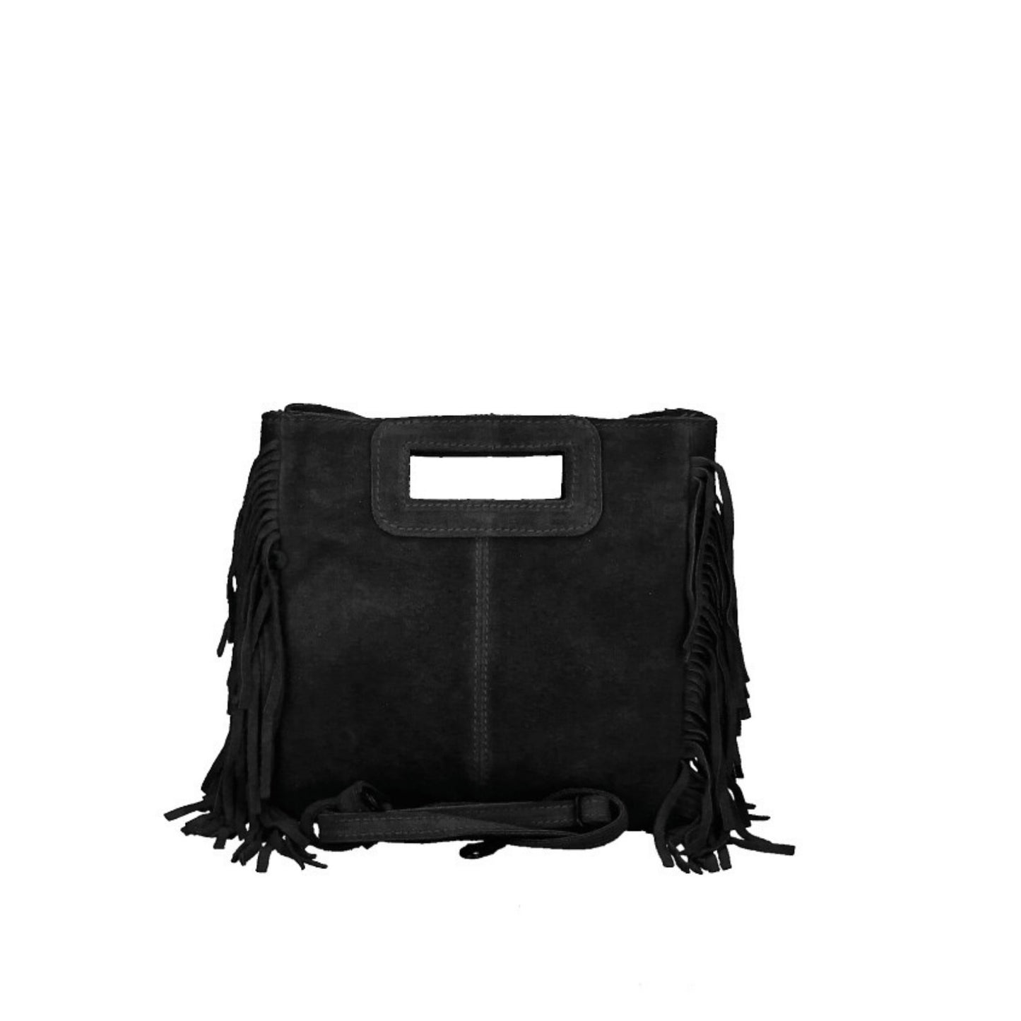suede fringed bag