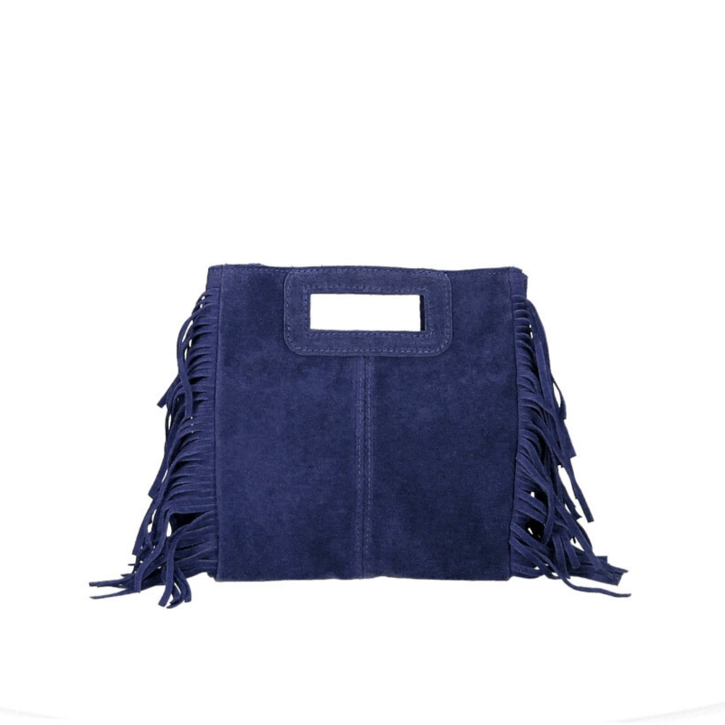 blue suede bag