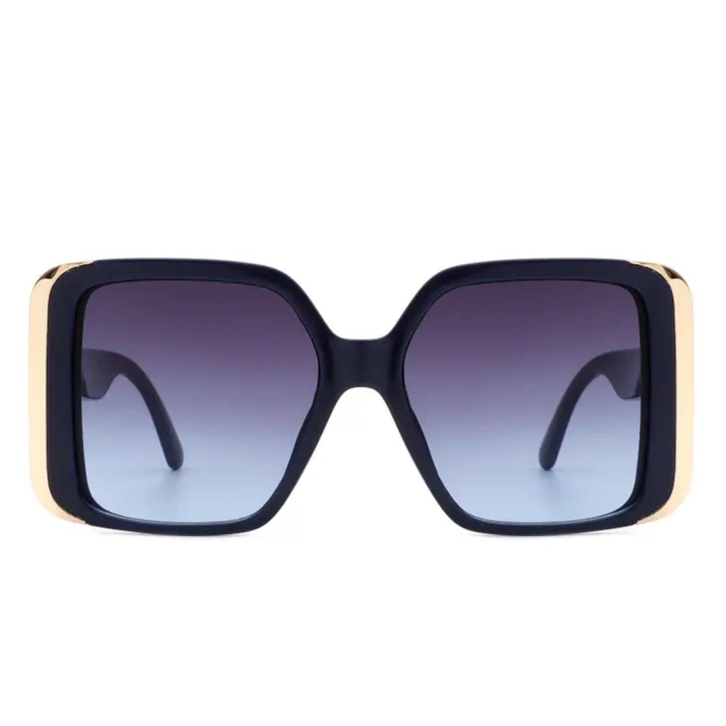 black oversized sunglasses