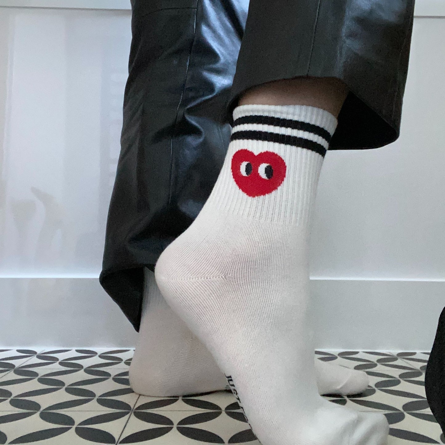 Heart & Smiley Stripe Socks