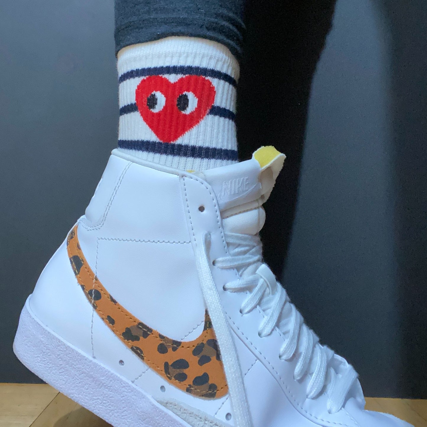 Heart & Smiley Stripe Socks
