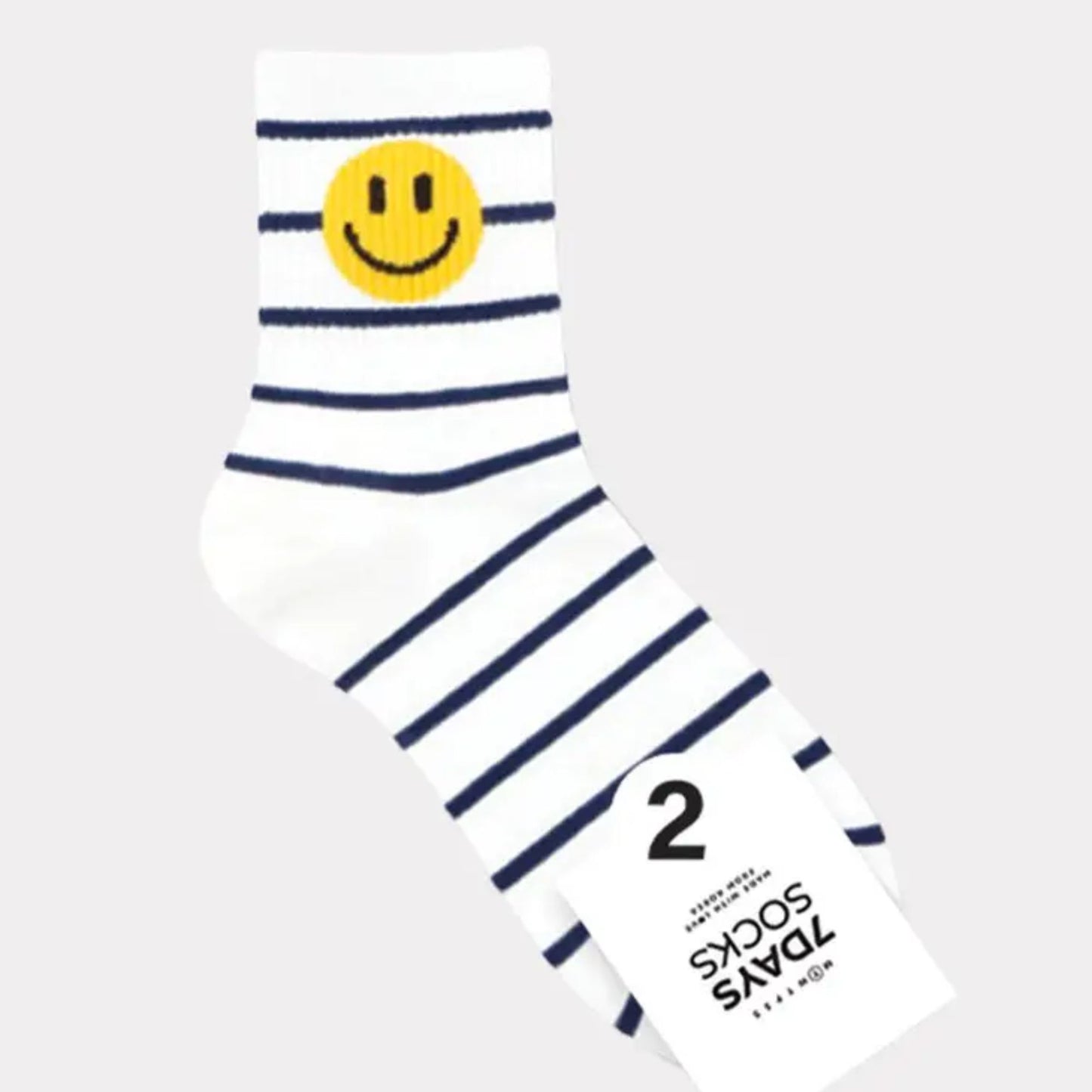 Heart & Smiley Stripe Socks