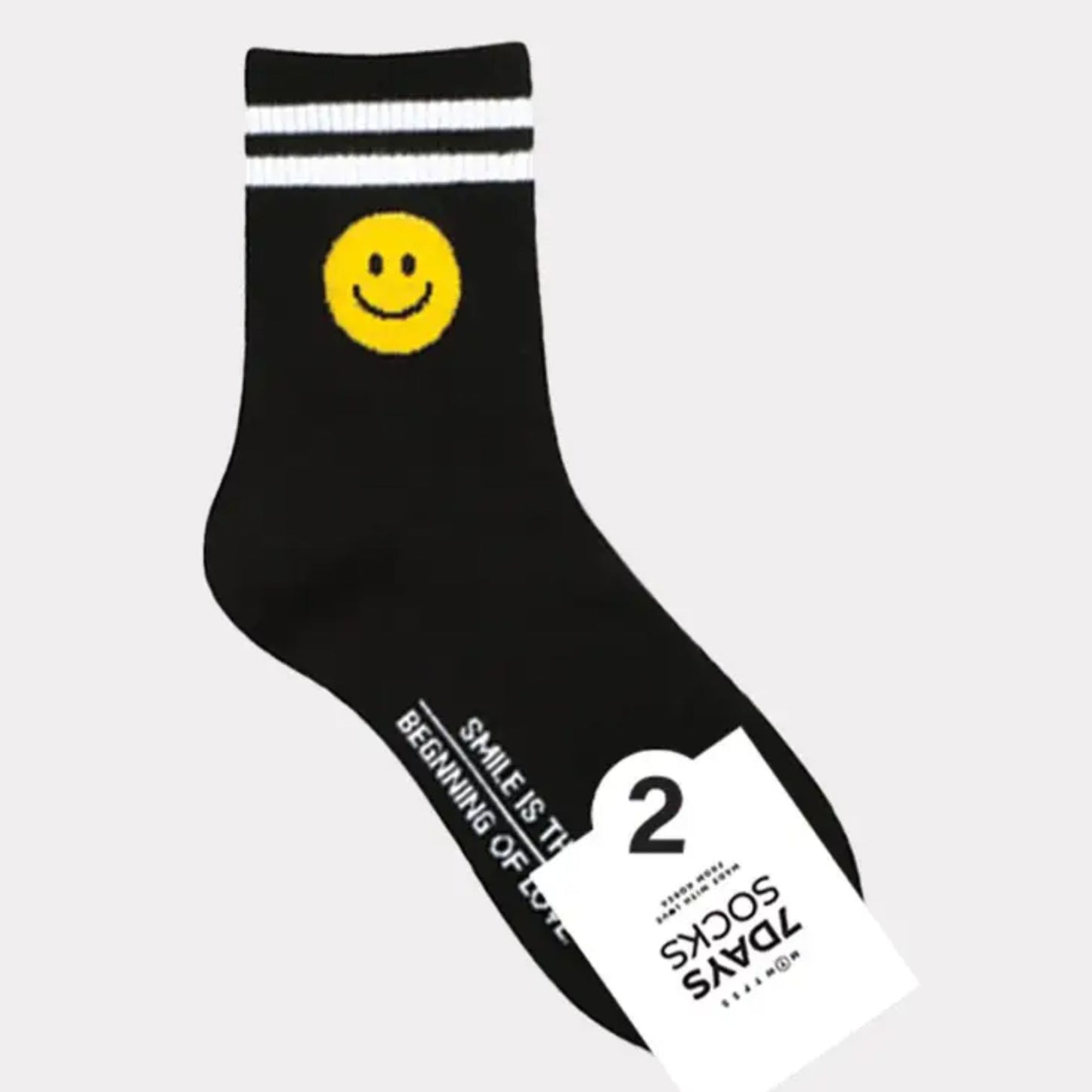 Heart & Smiley Stripe Socks