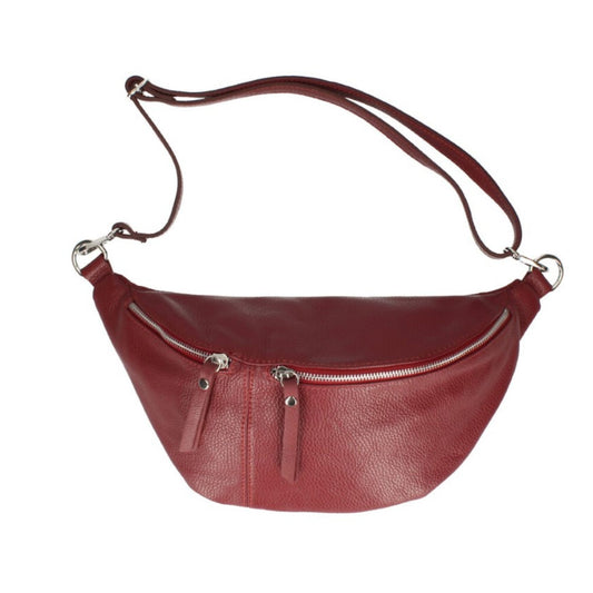Large Leather BumBag (Exposed Zips) ((Clearance colours )