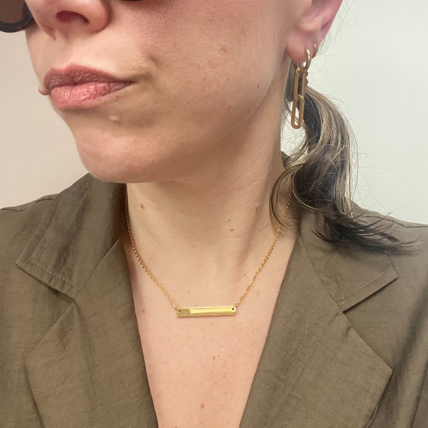 Gold Bar Necklace (plain or engraved)