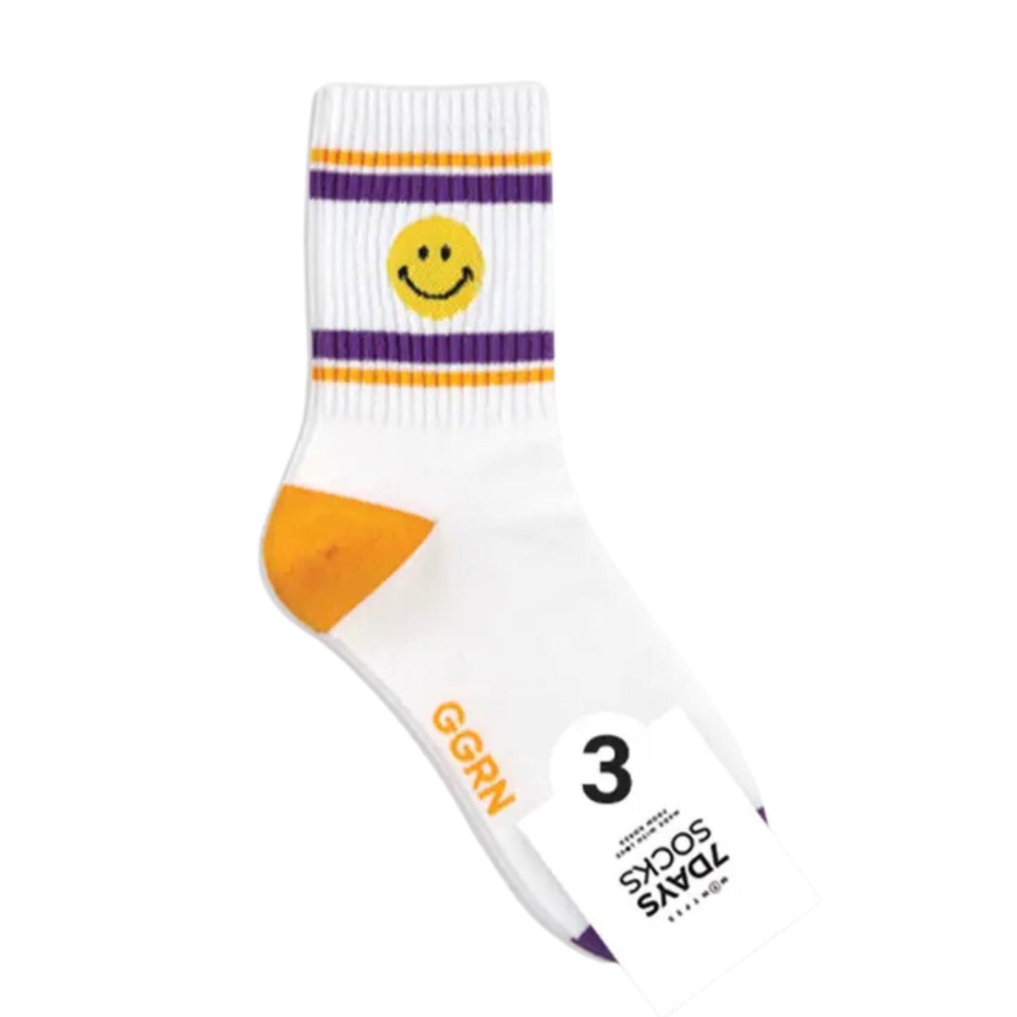 Heart & Smiley Stripe Socks