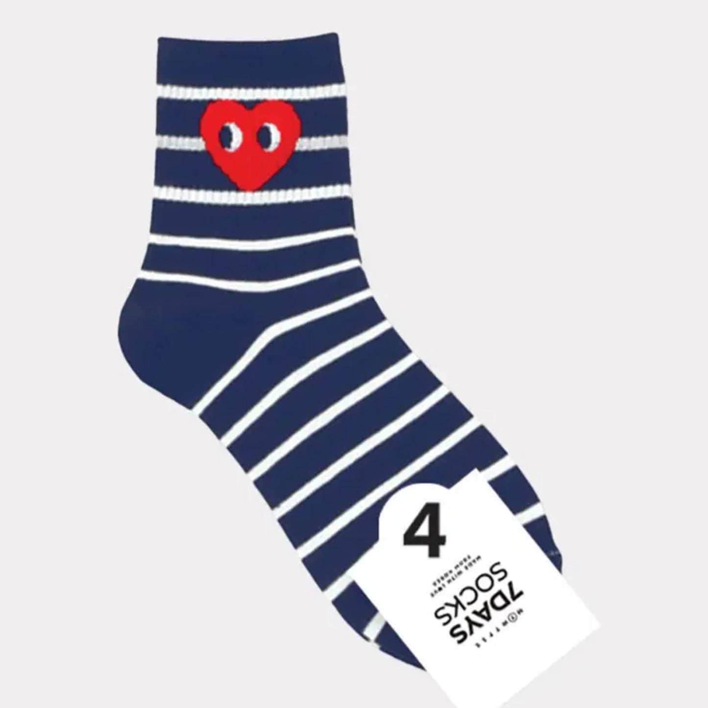 Heart & Smiley Stripe Socks