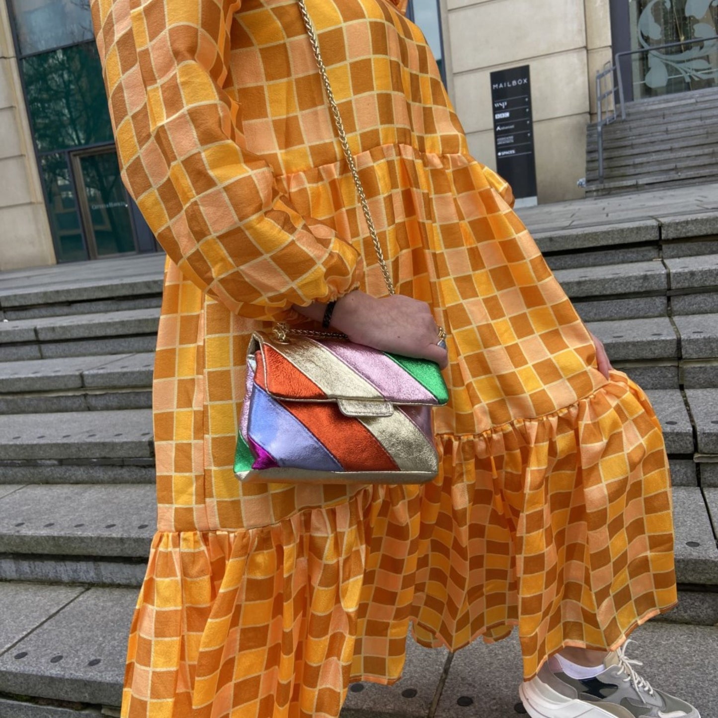 The Metallic Stripe Leather Bag