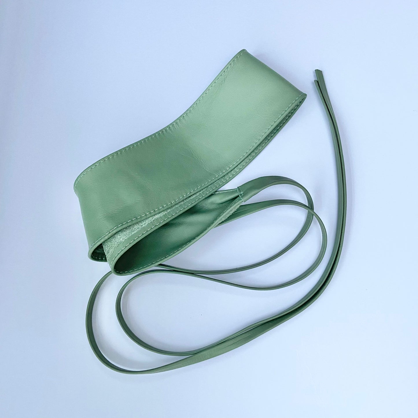 mint leather obi belt