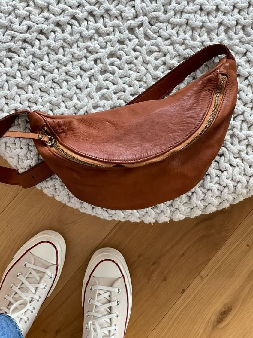 The Large Washed Leather BumBag / Sling Bag