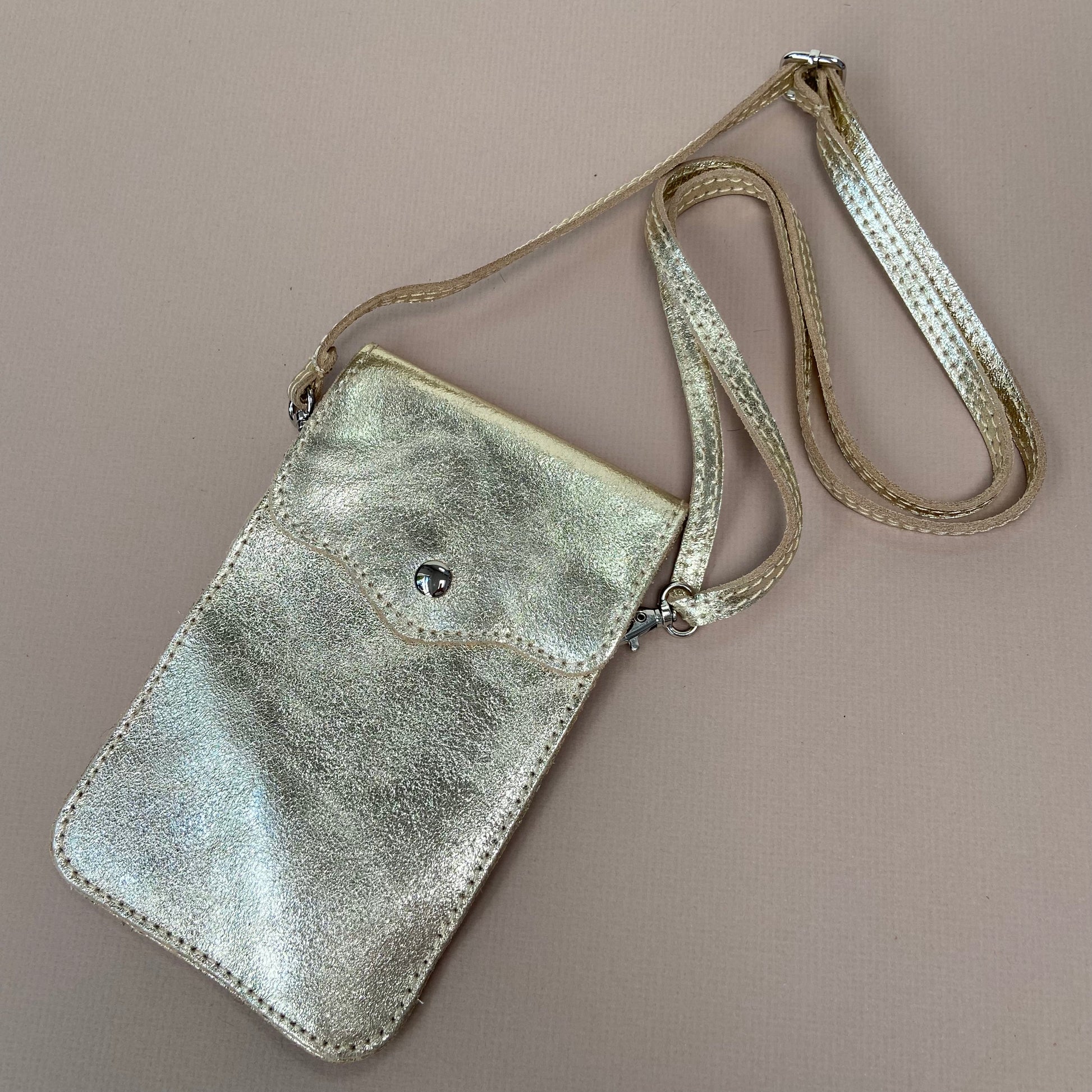 Unlined Leather Cross Body Bag - Convenient for shopping trips.
