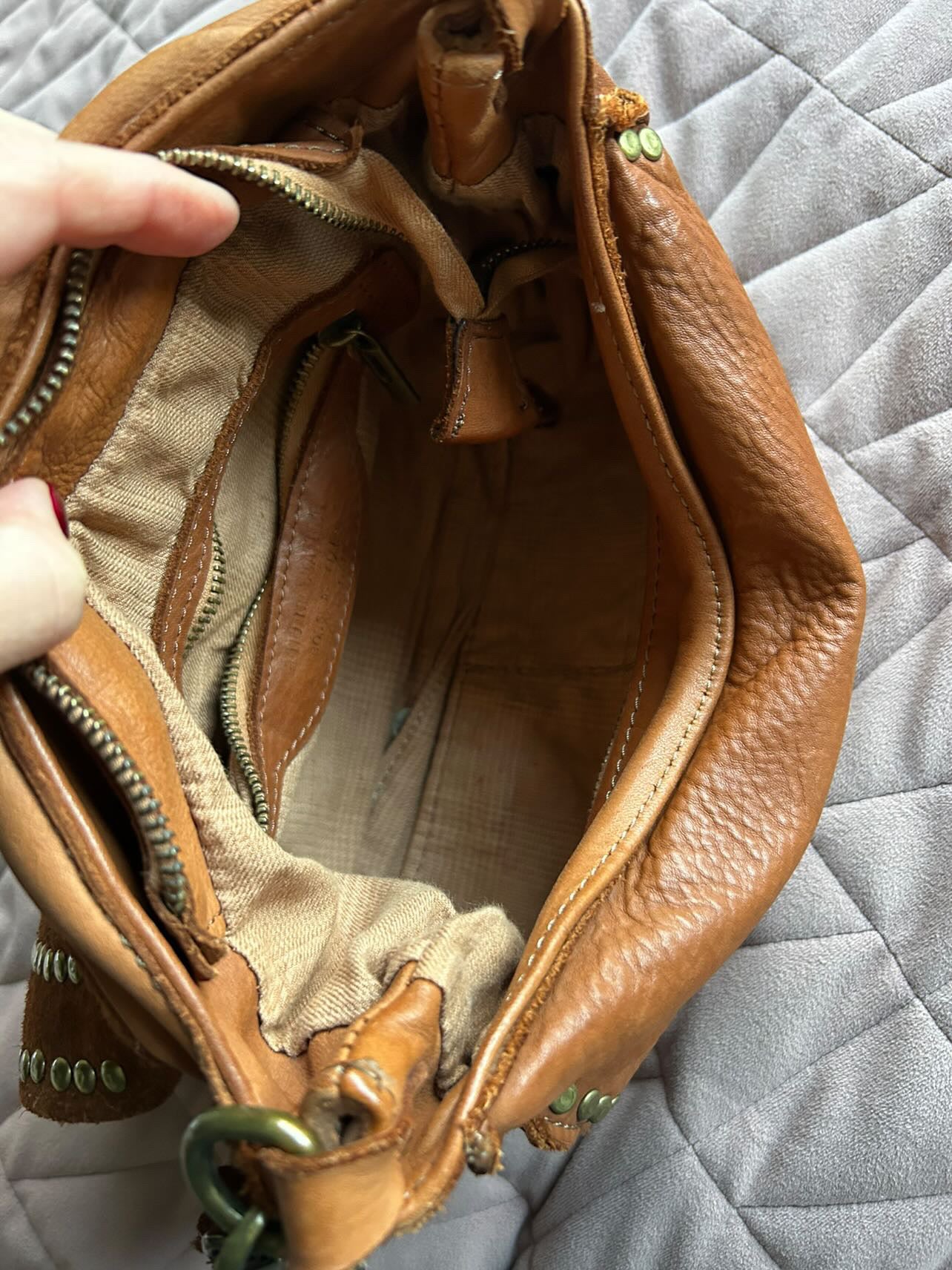 The Studded Vintage Style Leather Bag