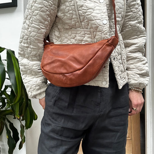 Washed Leather Sling Bags