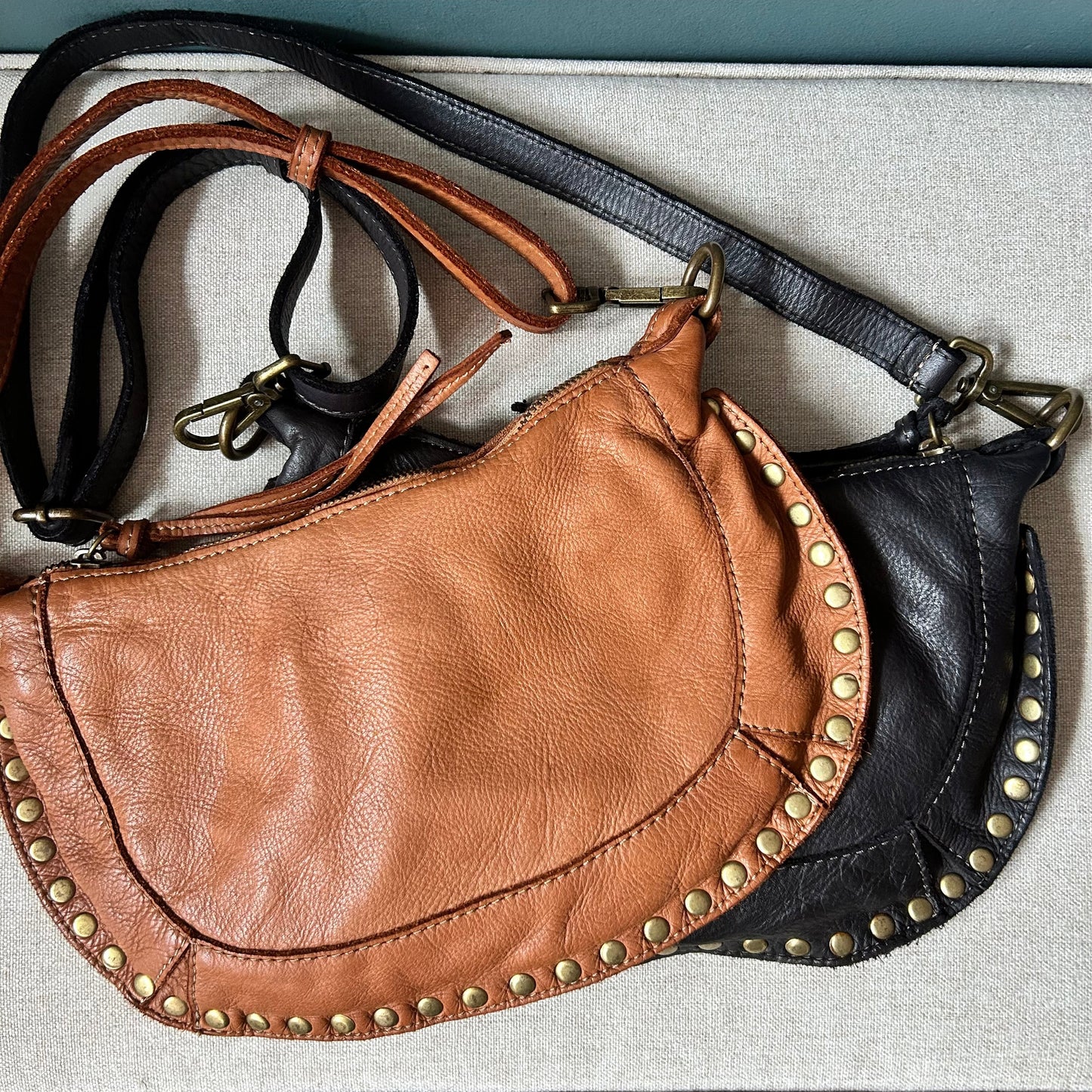 Studded Crescent Crossbody