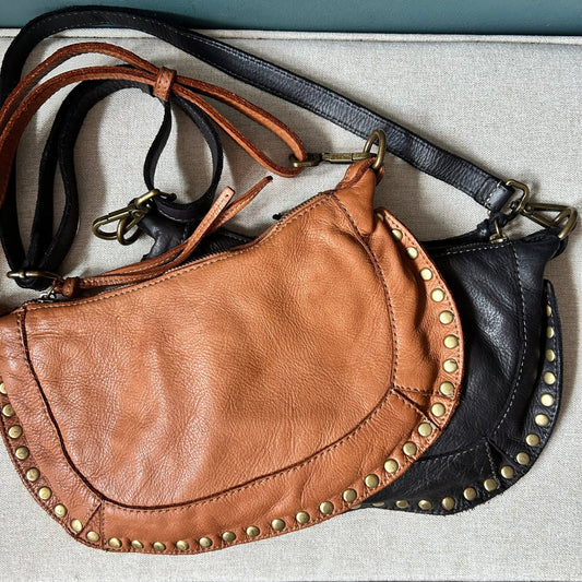 Studded Crescent Crossbody