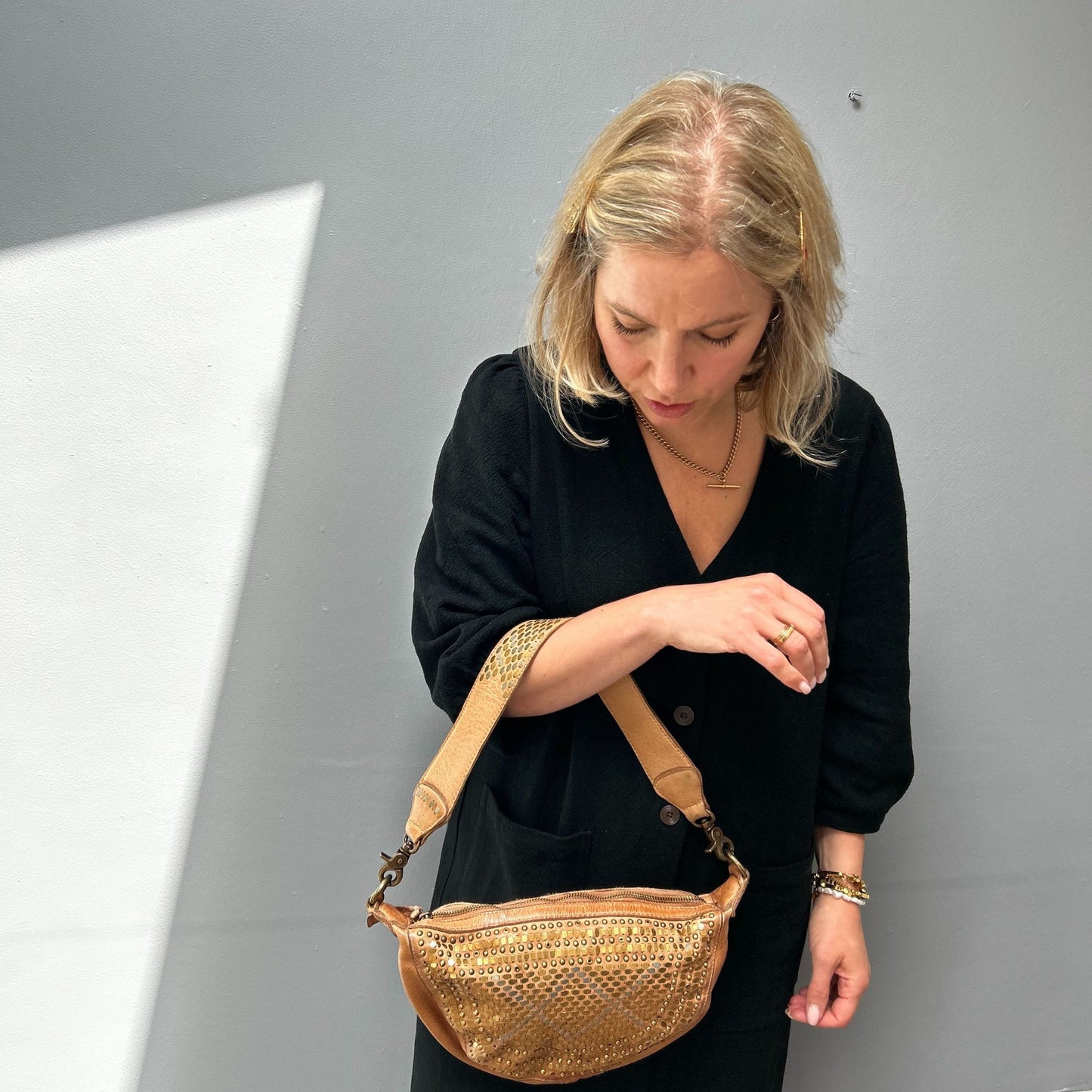 Studded Vintage style Hobo bag