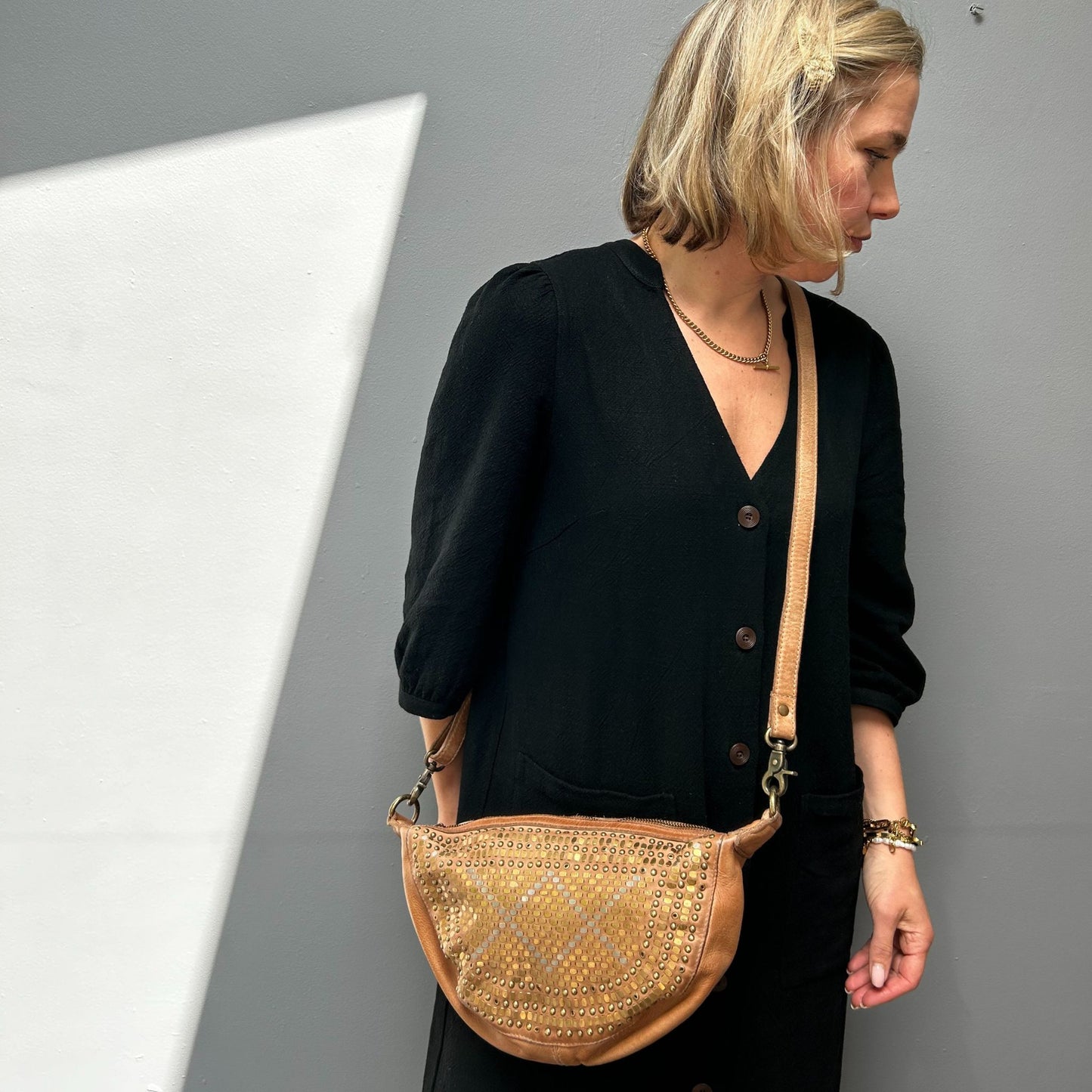 Studded Vintage style Hobo bag