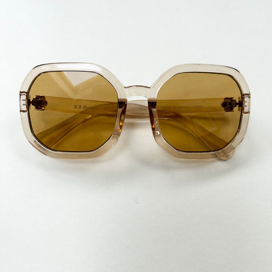 Oversized Brown Clear Sunglasses