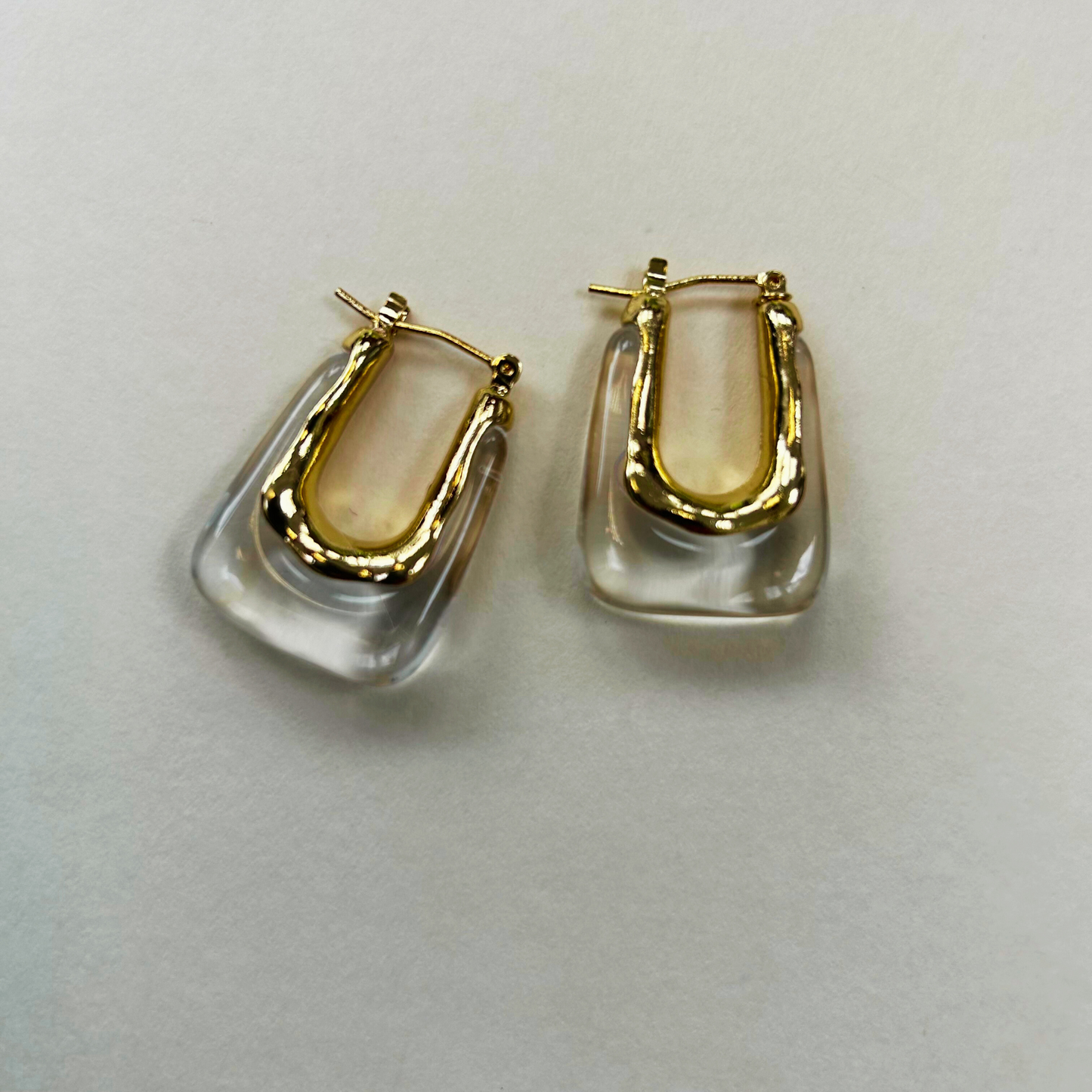 Resin & Gold Hoop Earrings