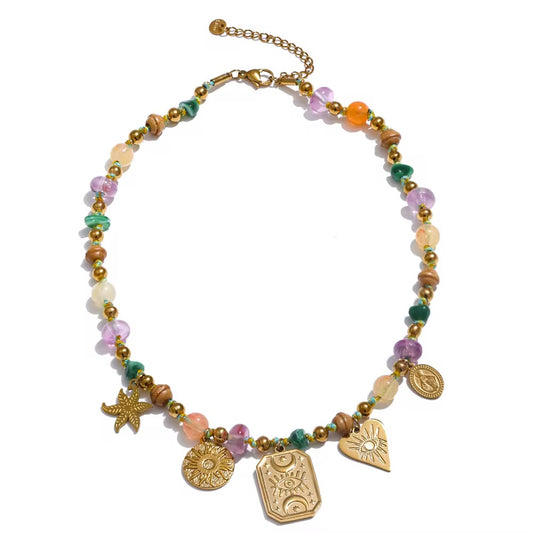 Charm & Beaded Necklace