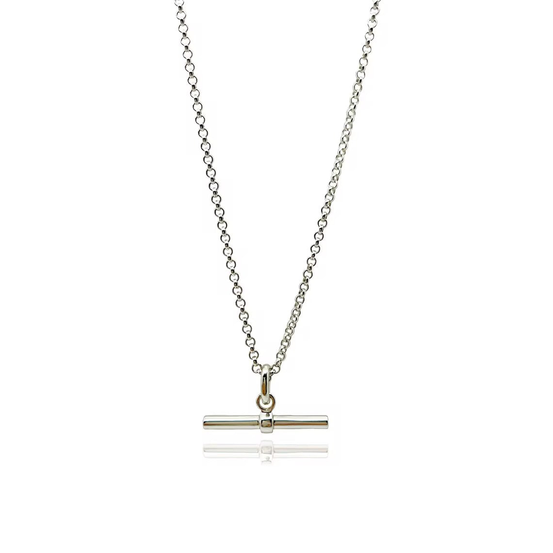 Silver T bar Chain Necklace