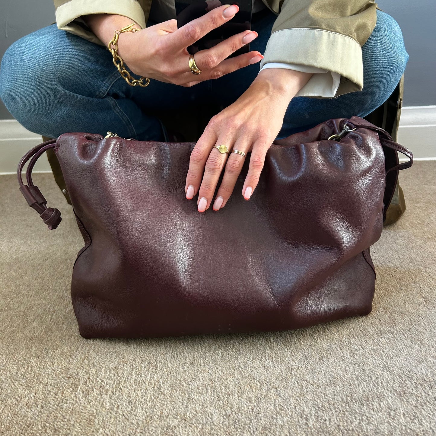 Oversized Leather Slouch Bag