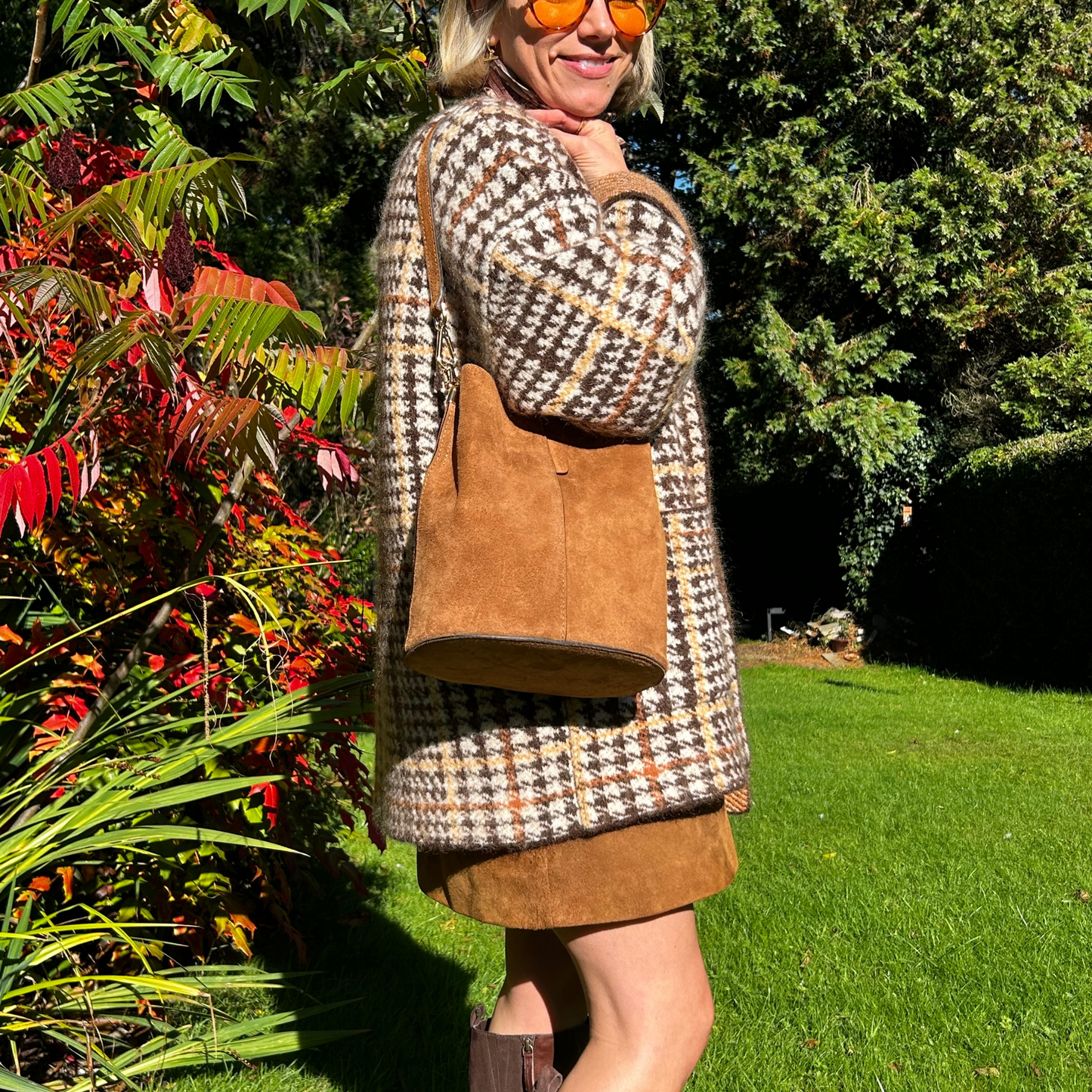 Suede Bucket Bag