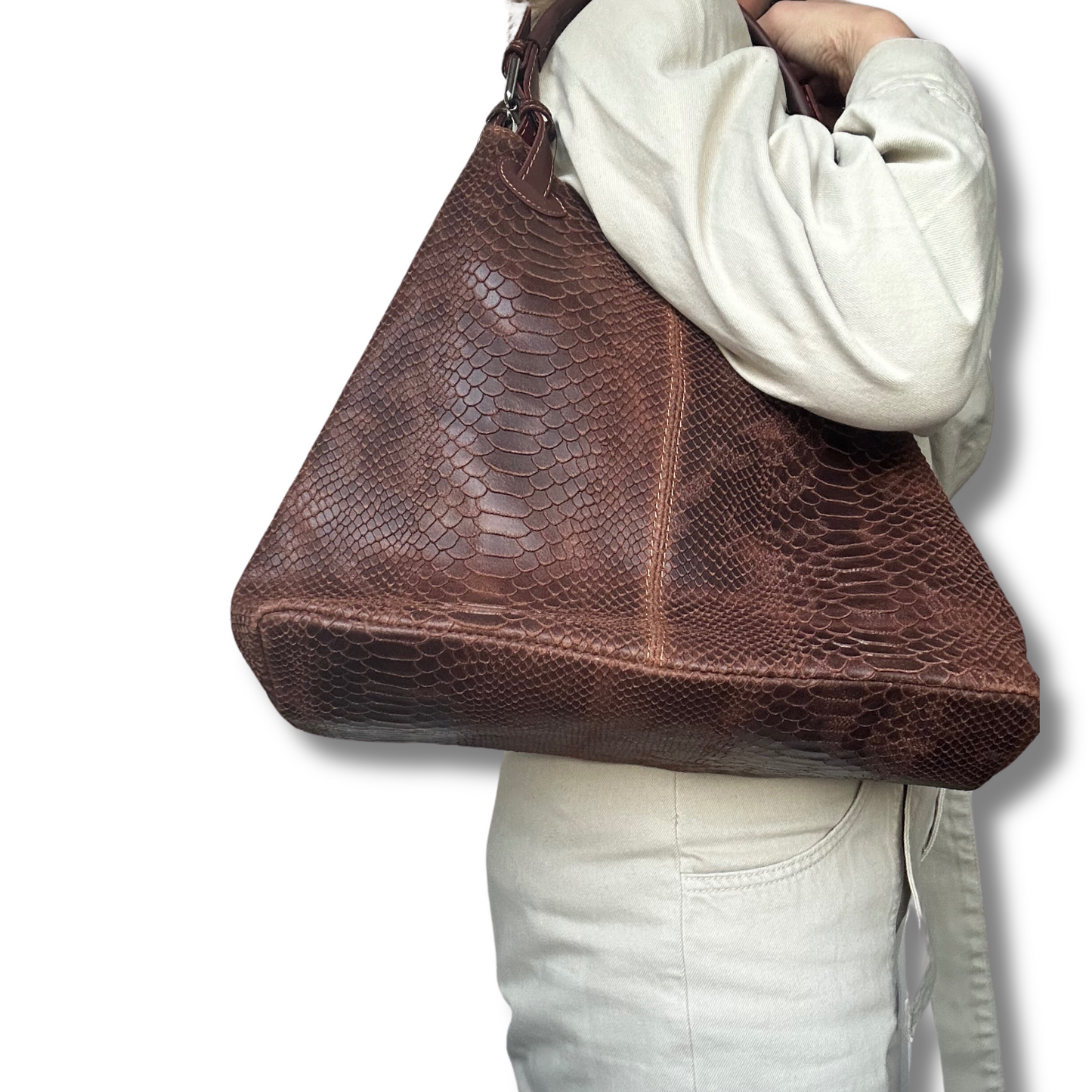 Leather Snakeskin Handbag