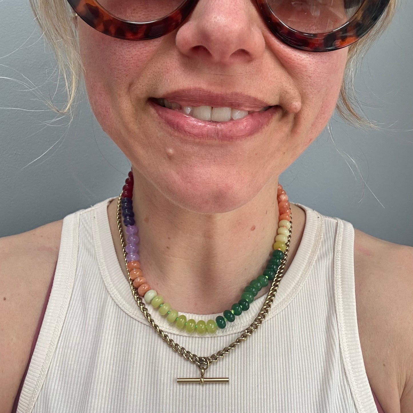 Rainbow Stone Necklace