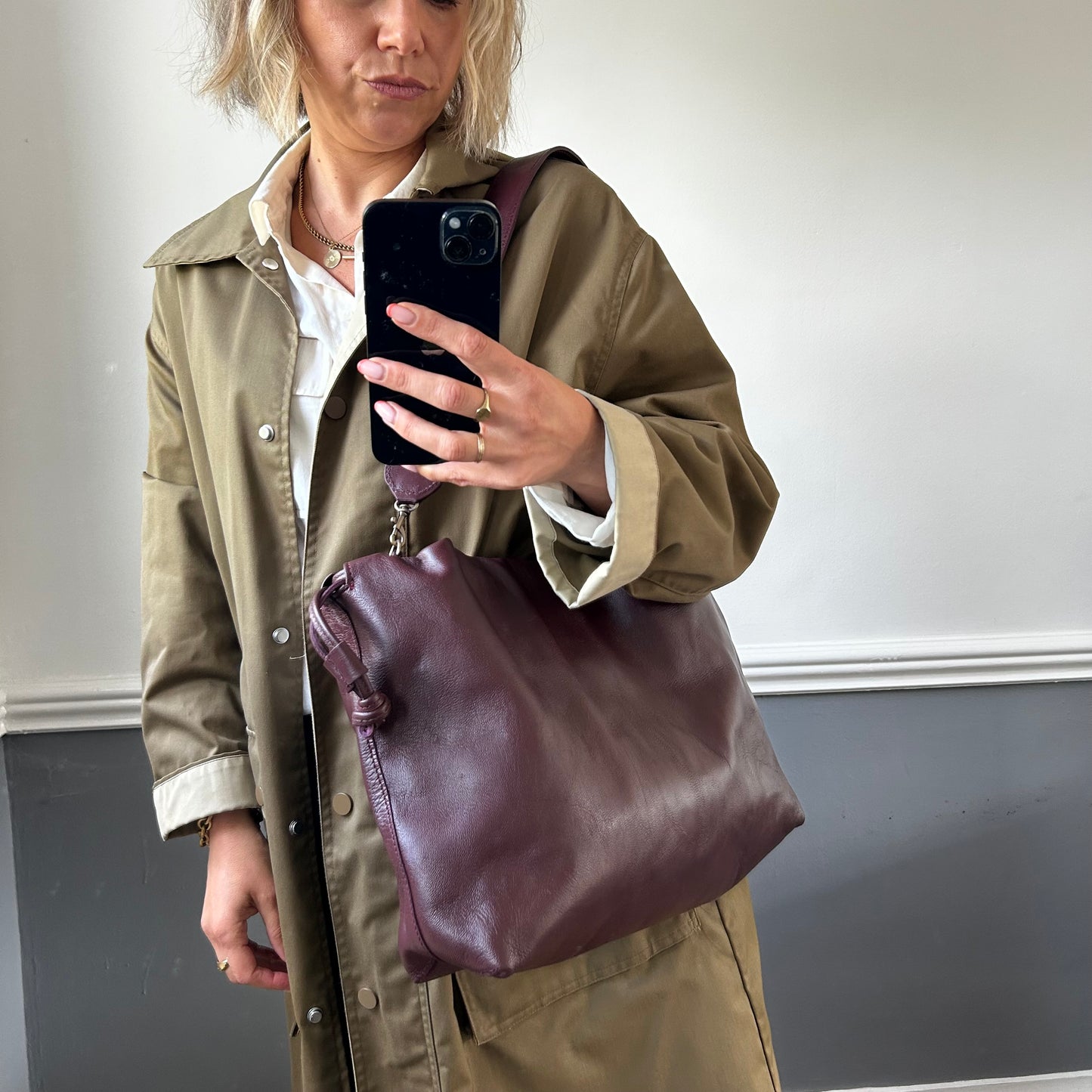 Oversized Leather Slouch Bag
