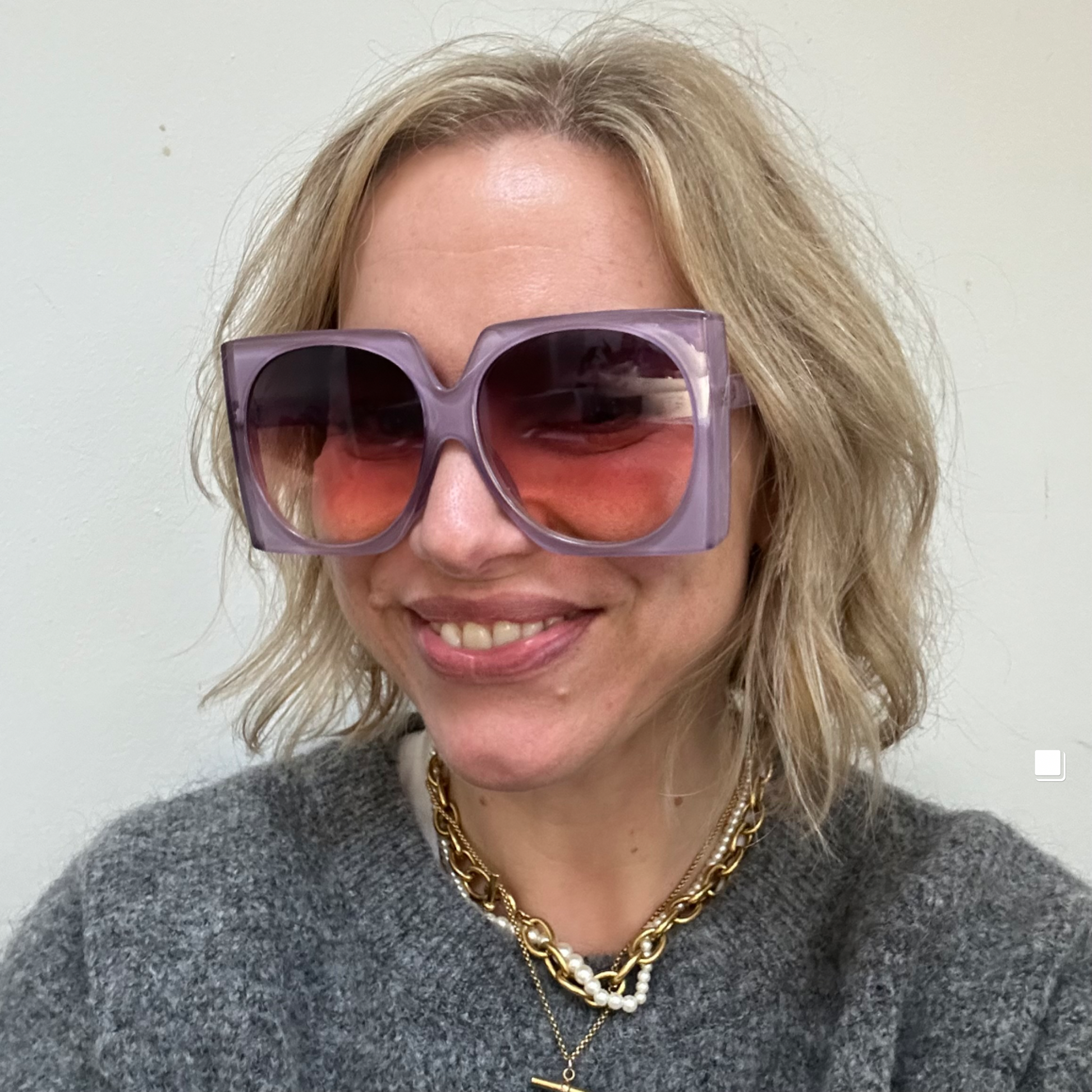 Oversized Round Square Frame Sunglasses - Main Image